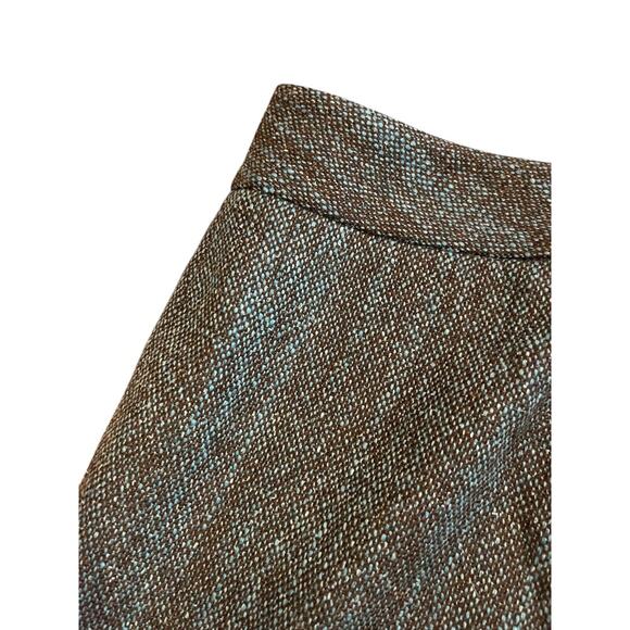 16 Yansi Fugel Tweed Lined Wool Blend Pants Blue Button Zip - Picture 13 of 15